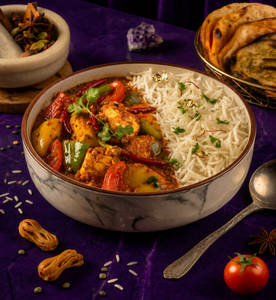 Kadhai Paneer and Chawal