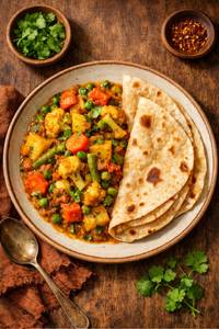 Butter Roti [4 Pcs] + Mix Veg Butter Masala            