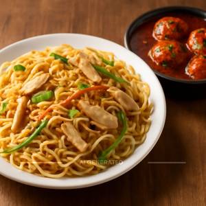 Chicken Noodles withChicken Manchurian