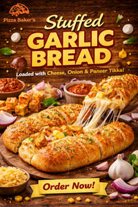 Stuffed Garlic Bread Paneer Tikka