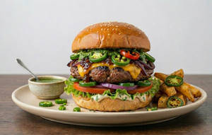 Spicy Paneer Crackling Burger