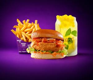 Korean Honey Sriracha Veggie Burger+ Fries (Small)+ Mint Mojito