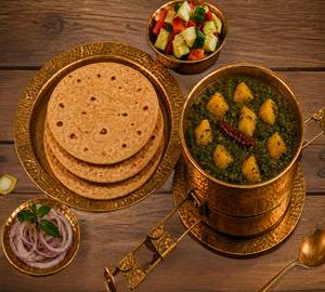 Aloo Palak With Roti