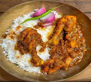 Bihari Style Desi Chicken Masala Curry Rice