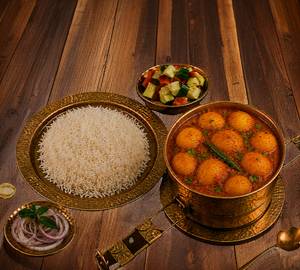 Dum Aloo With Rice