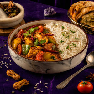 Kadhai Paneer and Chawal