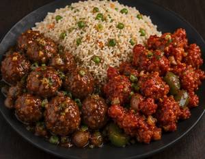 Chicken Manchurian And Dragon Chicken with Rice Combo