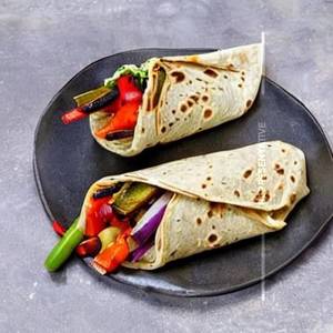 Grilled Vegetables in Hummus Wrap