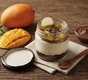 Mango Nutella Cheesecake Eggless Jar