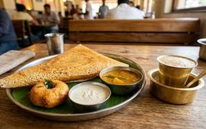 Plain Dosa + Vada(1pc) + Tea               