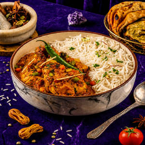 Chicken Lababdar and Chawal