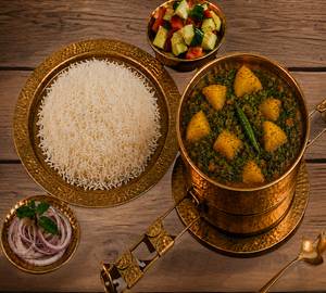 Aloo Palak With Rice