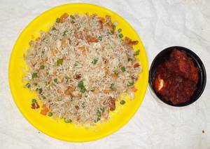Chicken Fried Rice +Chicken 65 +