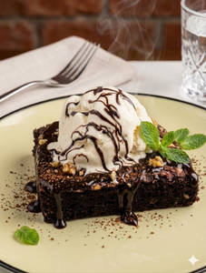Brownie With Vanilla Scoop