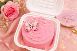 Pink Pearl Butterfly Bento Cake [Mini, 150 grams]