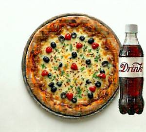 Olive Red Peprica Cheese Pizza With 200ml Drink