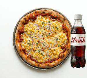 Cheese Onion Corn Pizza With 200ml Drink [7 inch]