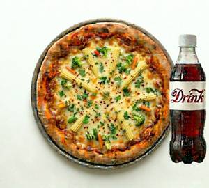 Baby Corn Veg Cheese Pizza With 200ml Drink
