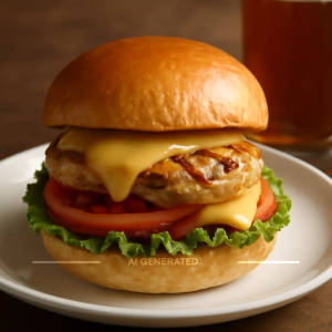 Grilled Chicken Cheese Burger
