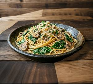 Mushroom Spinach Spaghetti