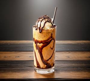Cold coffee with ice cream