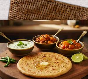Aloo Paratha [2 Pieces + Chole, Raita, Salad]