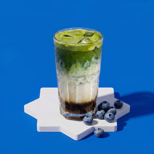 Blueberry Matcha Iced Latte