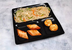 Veg Noodles With Spring Roll+ Veg Momos