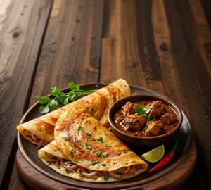 Onion dosa chicken gravry [2 pieces]