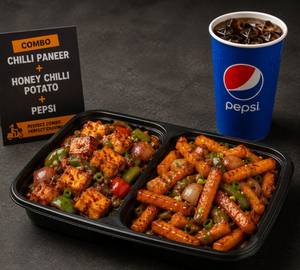 The Chinese Starter Feast (Chilli Paneer + Honey Chilli Potato + Pepsi) [400 Ml]