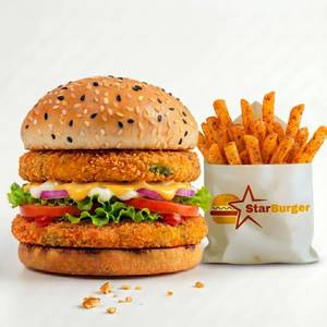 Veg Twin Burger + Regular Peri Peri Fries