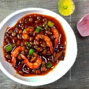 Prawns balck bean sauce dry