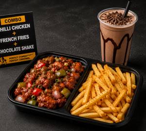 The Ultimate Cheat Meal Combo (Chilli Chicken + Fries + Chocolate Shake) [350 Ml]