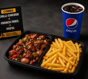 Chilli Chicken Combo (With French Fries & Pepsi) [400 Ml]