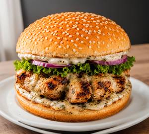 Creamy Chicken Malai Tikka Burger