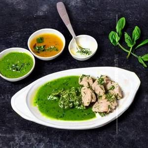Chicken basil butter garlic sauce dry