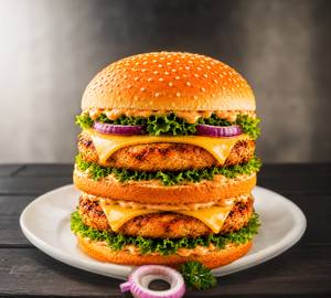 Maha Veg Double Patty Double Cheese Burger