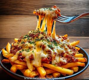 Heavenly special cheesy beef loaded fries