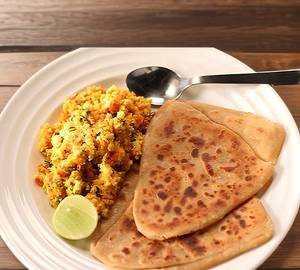 Simple Paratha With Paneer Bhurji