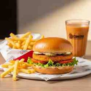Combo-2 - Paneer Burger + Fries + Any Juice or Tea