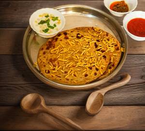 Sev Pyaaz Paratha With Namkeen Chach