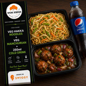 Hakka Noodle Veg+veg Manchurian+250 Ml Cold Drink