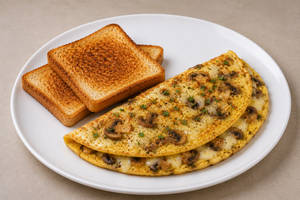 Mushroom And Cheese Omelette [3 Eggs]
