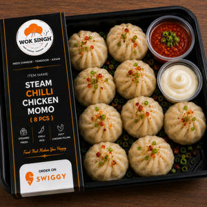 Steam Chilli Chicken Momo [8 pcs]