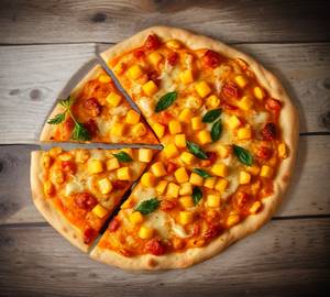 Onion corn tomato pizza