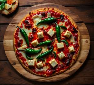 Paneer chili pizza