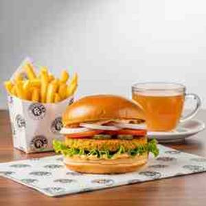 Combo-1 - Veg Burger + Fries + Any Juice or Tea