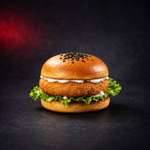 Mushroom & Cheese Burger With Truffle Mayo