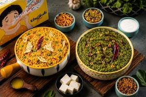 Rajasthani Dal Papad Khichdi + Palak Paneer Khichdi Combo