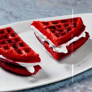 Red velvet waffles